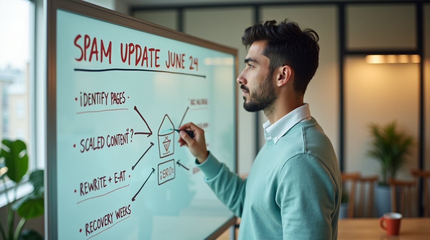 Od 24 czerwca 2026 Google uruchomił Spam Update wymierzony w masowe treści AI i manipulacje AI Overviews. Wyjaśniamy, czym różni się od Core Update, co konkretnie targetuje SpamBrain i jak 5-krokowy audyt chroni stronę firmową.