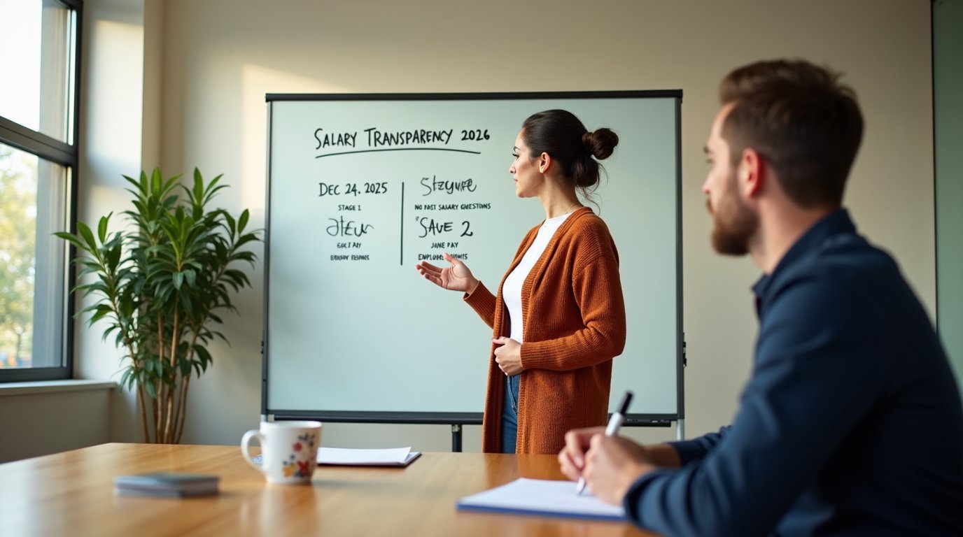 7 czerwca 2026 mija termin pełnego wdrożenia unijnej dyrektywy o jawności wynagrodzeń. Część zasad — widełki w ogłoszeniu i zakaz pytania o poprzednią pensję — obowiązuje w Kodeksie pracy już od grudnia 2025. Sprawdź, co dotyczy Twojej firmy.